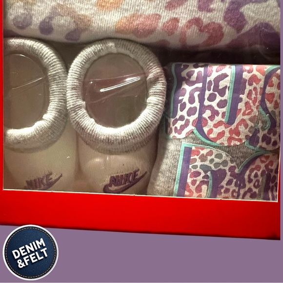 Nike Baby Girl Colorful Spot On Cheetah Bodysuit, Bib & Bootie 3 Piece Set | NEW - Picture 9 of 13